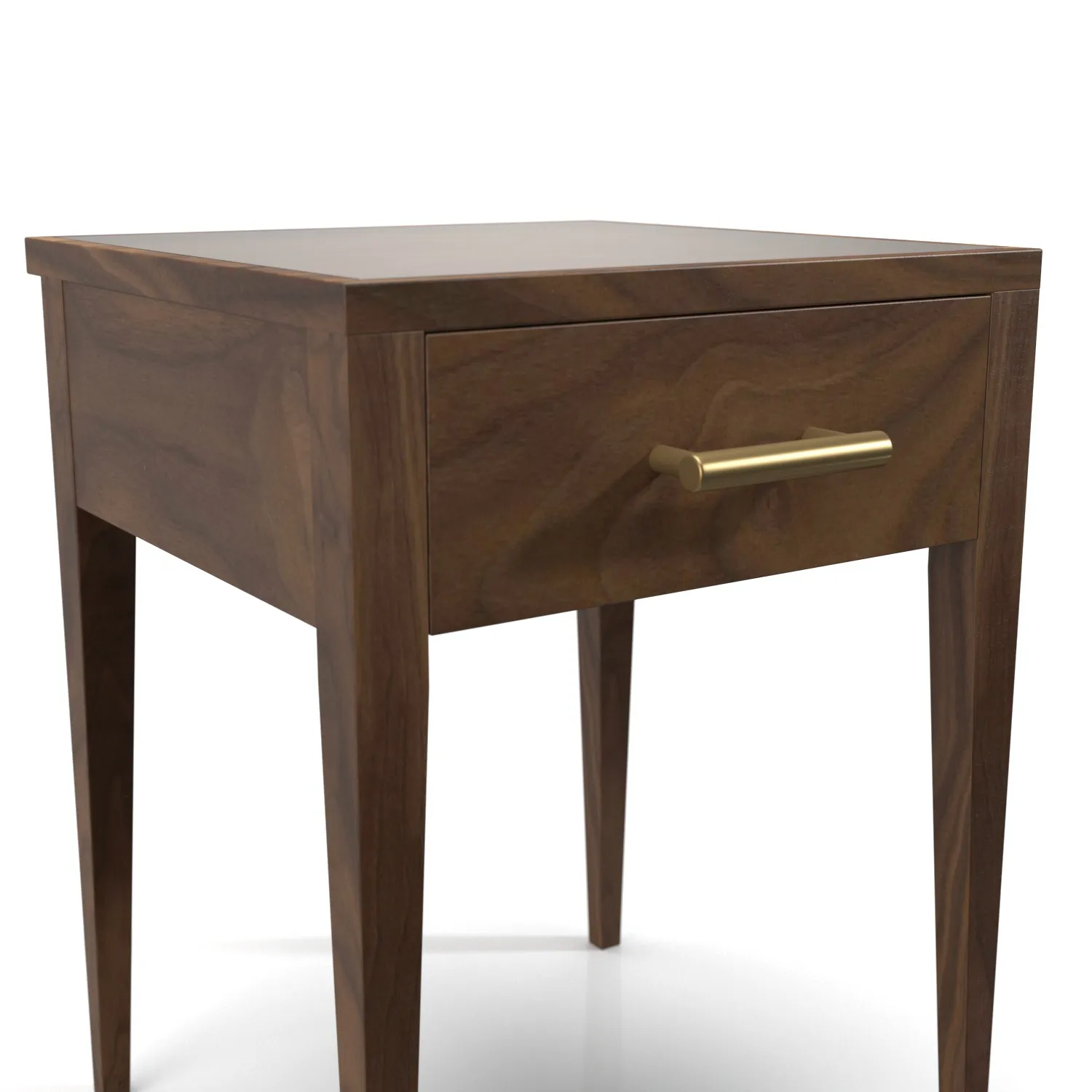 Wooden Body Top Glass Side Table 3D Model_05